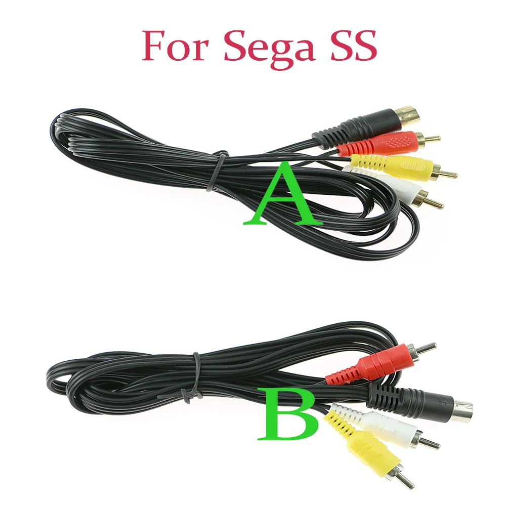 

10pcs Durable 1.8M 6ft Audio Video AV Cable For Sega For Saturn SS A/V RCA Connection Cord Feet Nicket