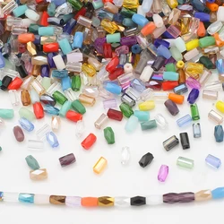 95Pcs/Lot 2x4mm Mixed Wholesale Glass Faceted Loose Rectangle Beads Crafts For Crystal Jewelry DIY Making Findings Needlework