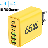 USB Type C Charger 6 Ports PD Fast Charging Wall Charger for iPhone 15 14 Pro Max Samsung Xiaomi Huawei Mobile Phone Charger