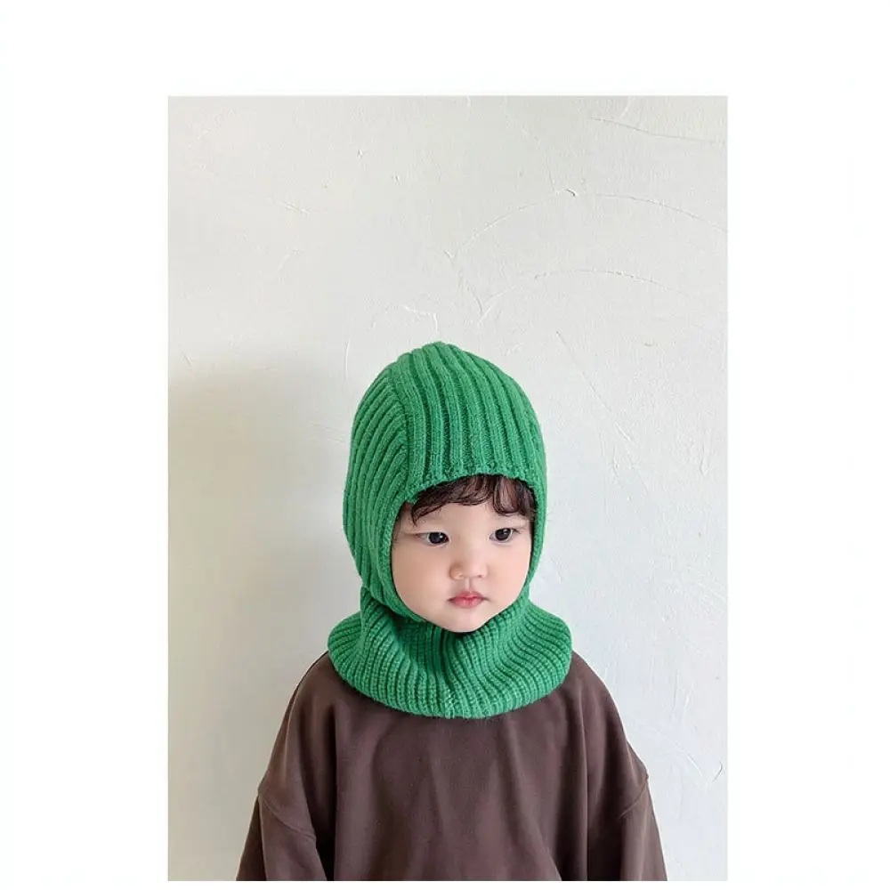 Toddler Winter Knitted Hat Scarf Combo Warm Hooded Beanie Children Neck Protection Cap Boys Girls Soft Comfort Fashion Headgear
