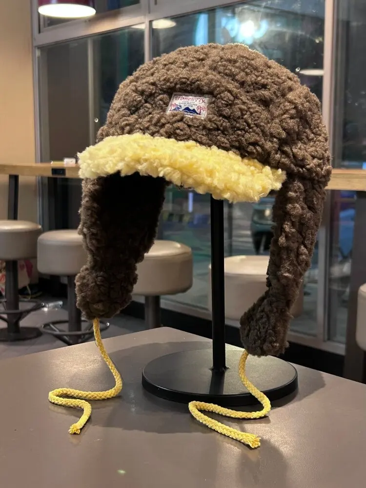 Winter lambswool lei feng hat - thickened, warm, earflap, versatile aviator hat