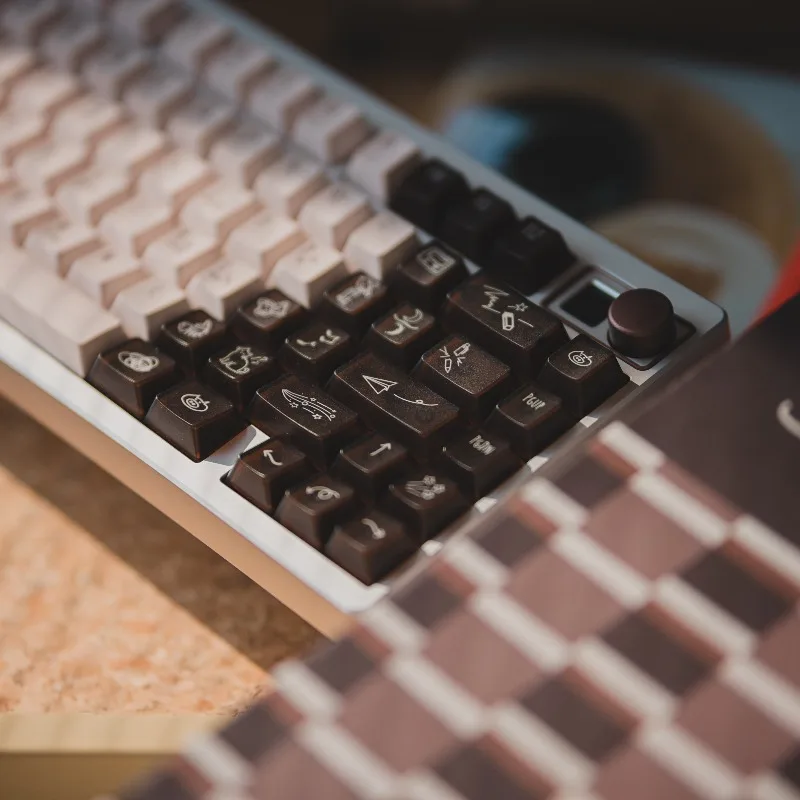 Coffee Colored Night Theme Keycaps Set Custom PBT Sublimation PC Cherry Profile Keyboard Cap for Mechanical Keyboard Accessories