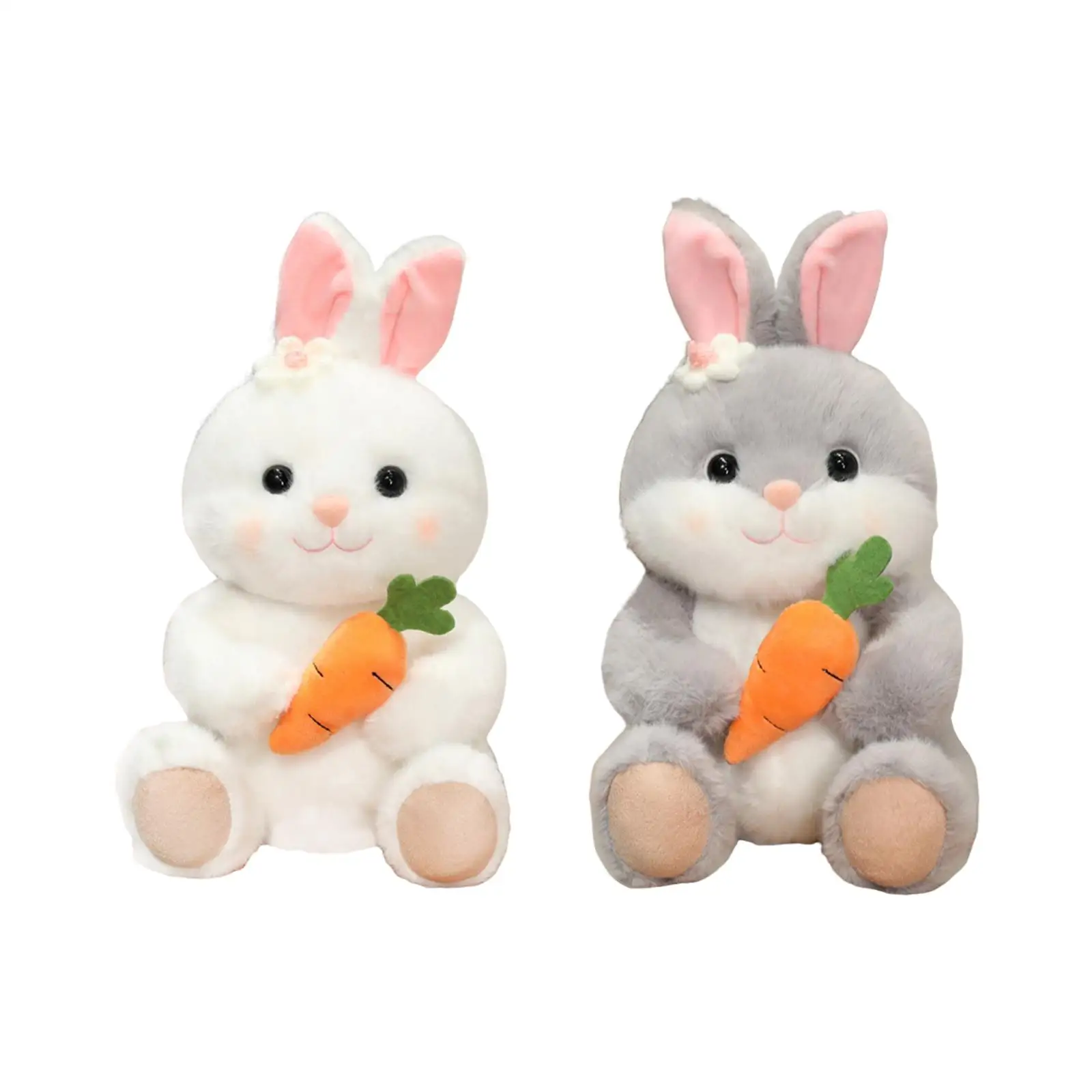 

Bunny Plush with Carrot,Bunny Stuffed Animal Soft Huggable Lovely Cuddly Rabbit Doll Cartoon for Party Favor Room Decoration