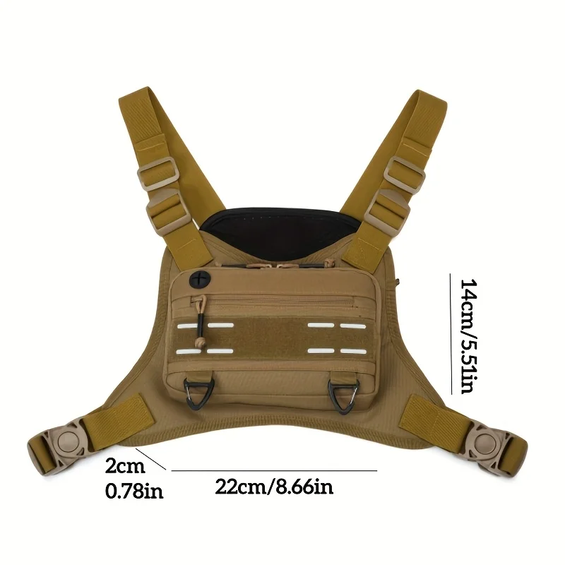 Herren Wandern Brusttasche Sport vorne Weste Training Rig Tasche Outdoor Klettern Radfahren Laufen Pack Große Reise Telefon Fanny Pack – Detail 1
