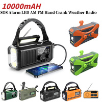 Solar Powered AM FM Weather Radio SOS Alarm Type-C Charging Emergency Weather Radio with LED Flashlight Reading Lamp for Camping