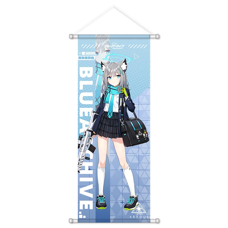 VIKAMA School Uniform Anime Girl Wall Scroll Tapestry Cute Game Character Art Fabric Poster for Bedroom Dorm Gaming Room Gift