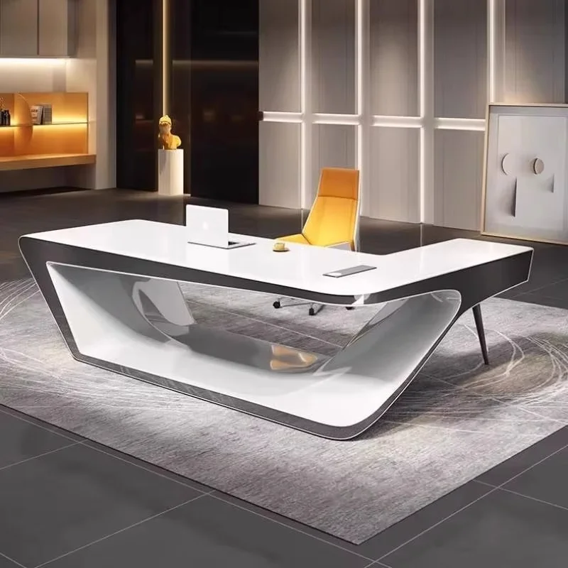 Strong Luxury Executive Office Desk Wood Manager Modern Computer Standing Office Desks White Large Mesas De Escritorio Furniture