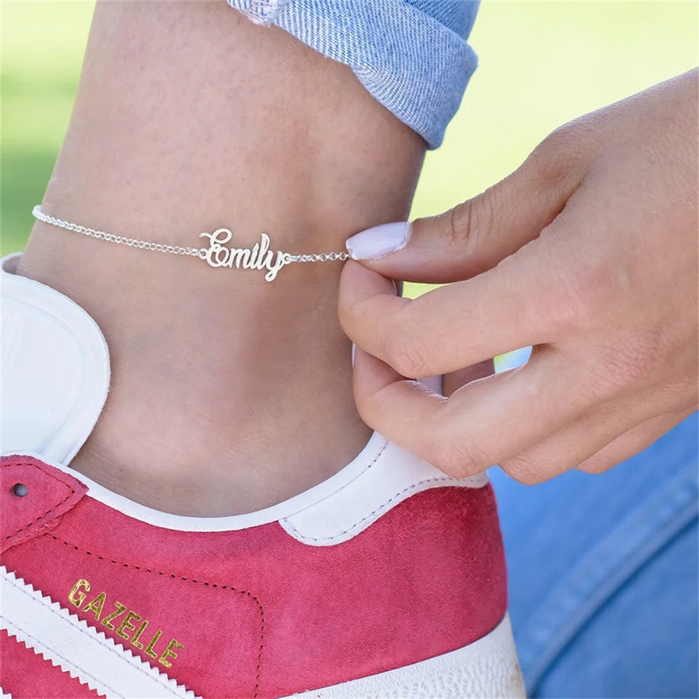 

Custom Name Anklet Foot for Women Stainless Steel Customized Gold Anklets Jewelry for Girl Fashion Party Gift tobilleras mujer