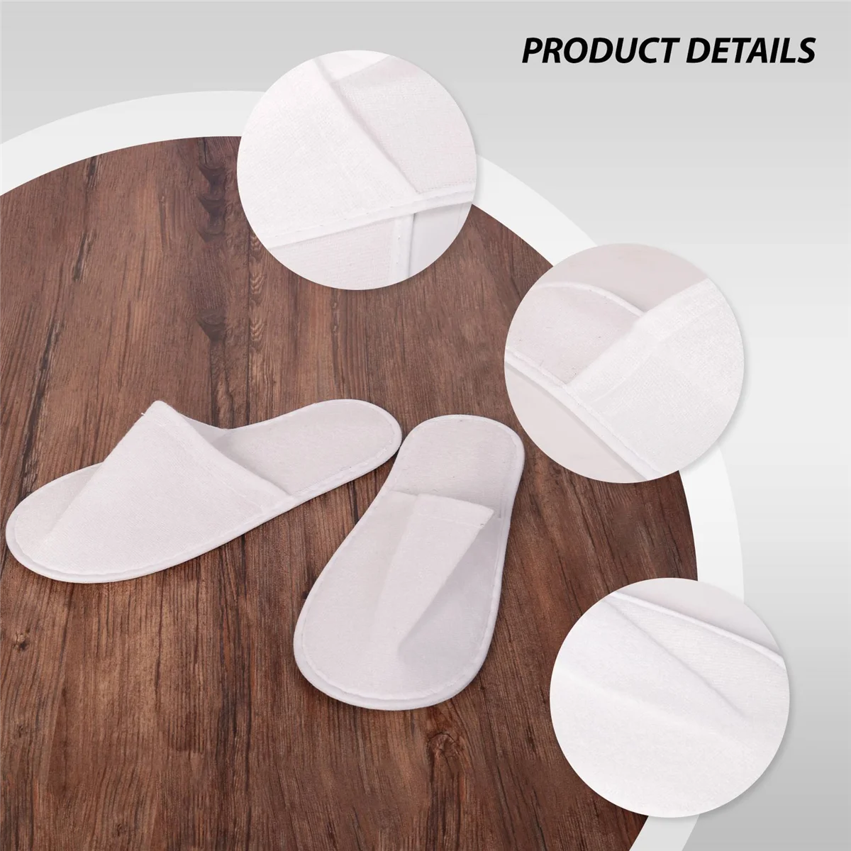 Новые одноразовые тапочки, 24 пары одноразовых тапочек с закрытым носком, подходящие размеры для мужчин и женщин для отеля, спа-гостей, (белые)