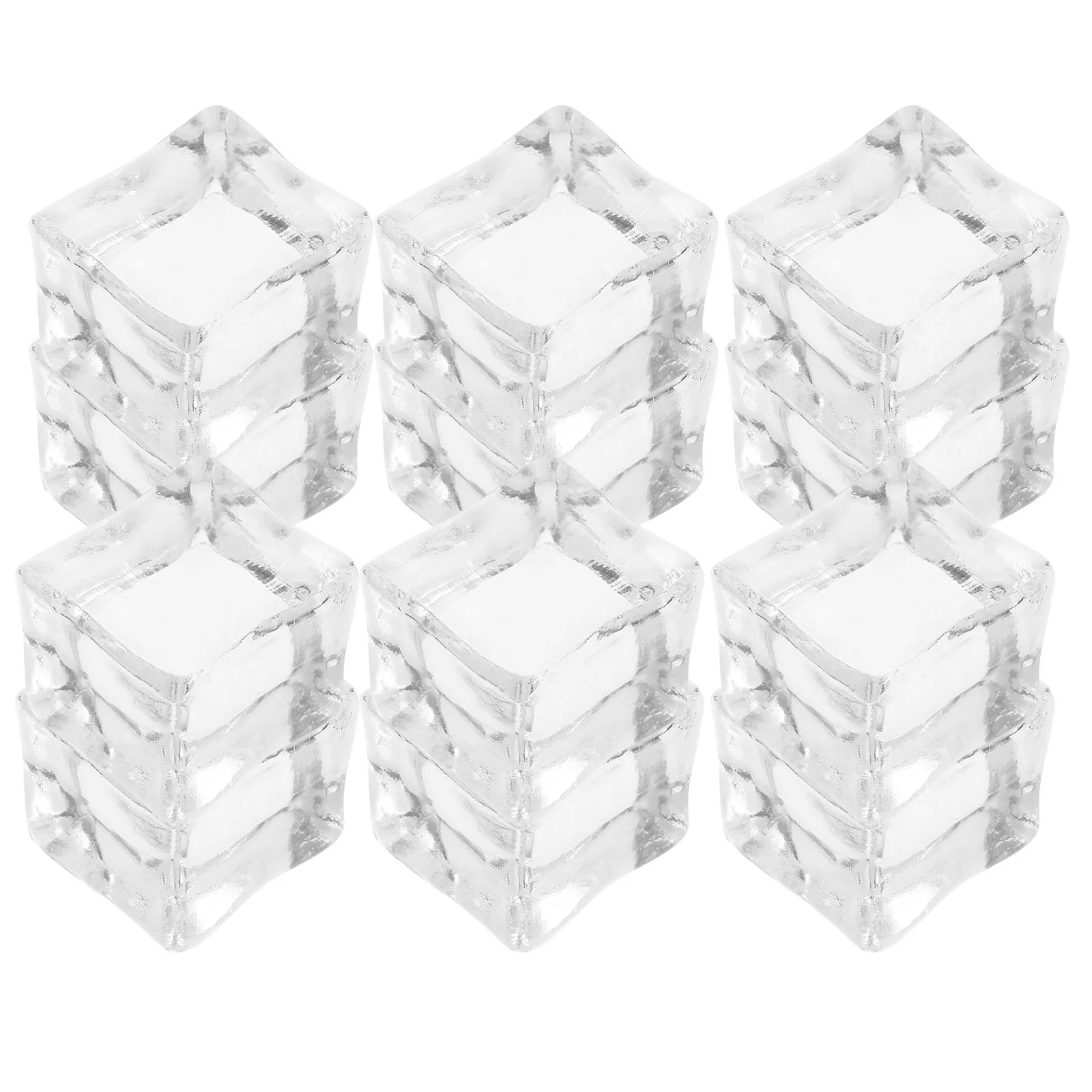 20Pcs Simulated Ice Cubes Clear Acrylic Fake Crushed Ice Cubes Realistic Vase Fillers Wedding Table Centerpiece Kitchen