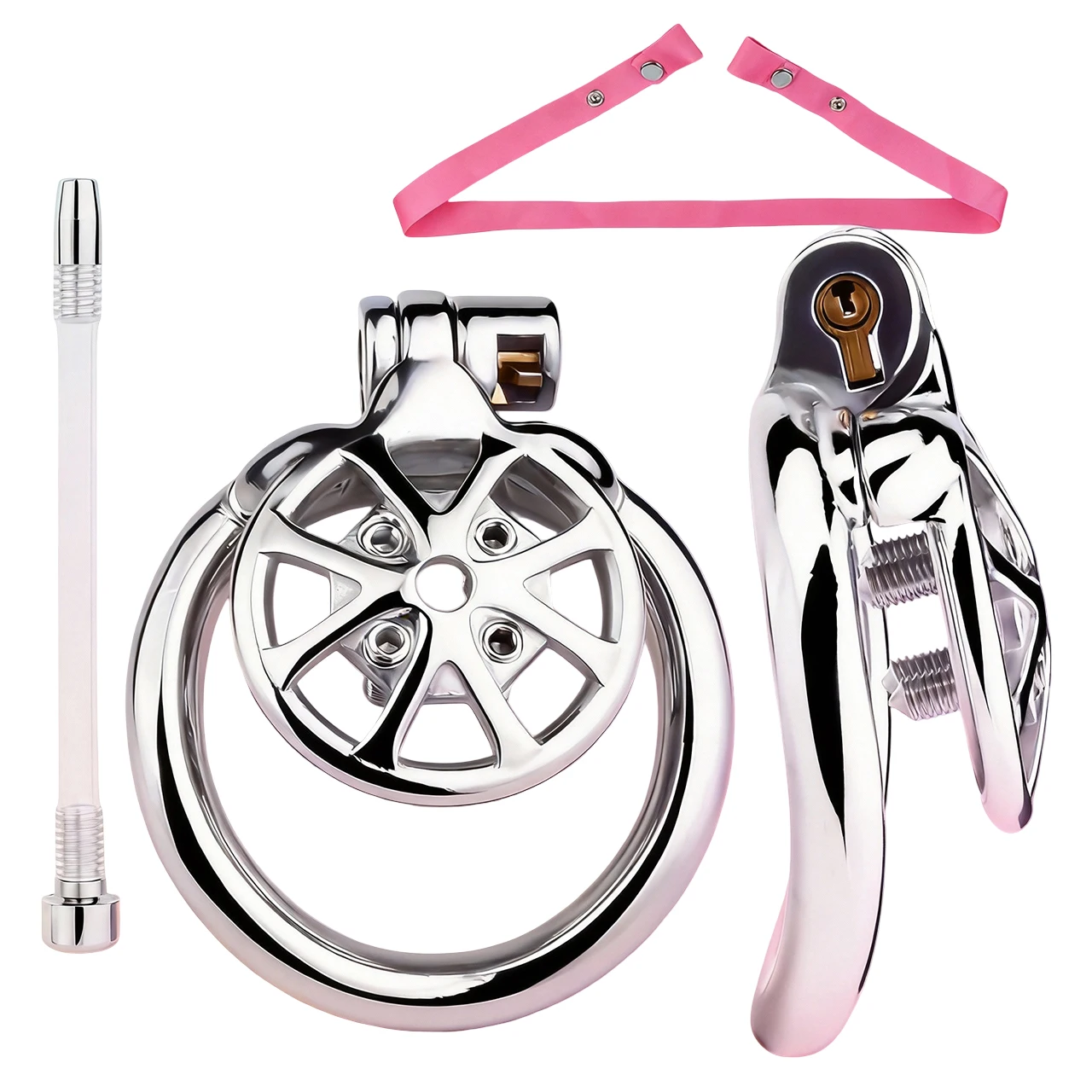 FRRK BDSM CBT Metal Chastity Cage with Spikes Erotic Silicone Urethral Tube CB Lock Bondage Belt   Adult Sex Toys 18+