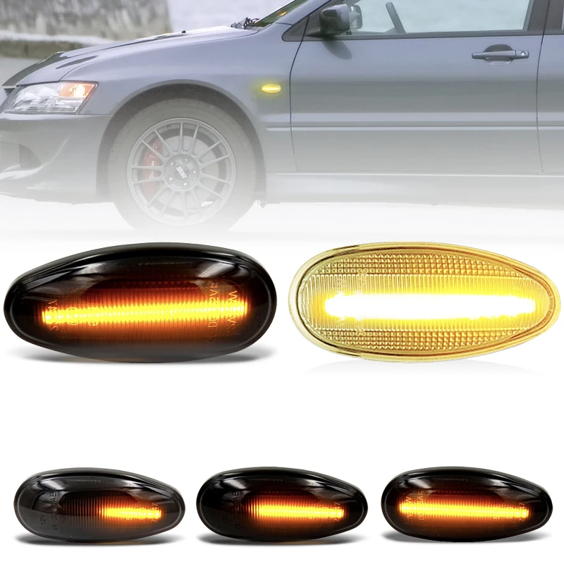 For Mitsubishi Outlander Lancer Freeca I-Miev Pajero Galant Space Eclipse LED Side Marker Lamp Amber Side Fender Turn Signal