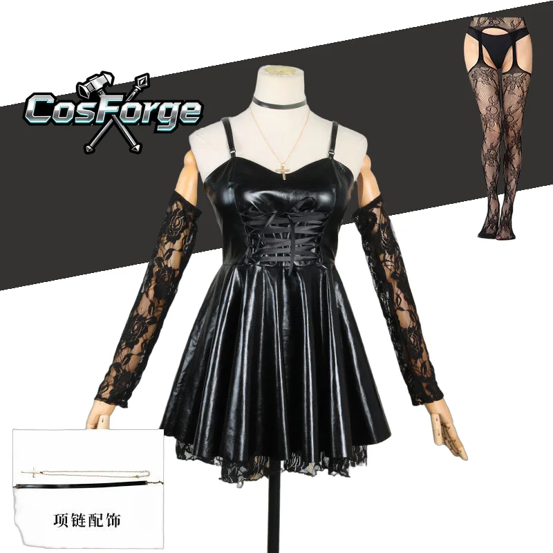 

Женский костюм для косплея по мотивам «Тетради смерти»: кожаная юбка Михаэйши, наряд персонажа аниме для выступлений, вечеринок и Хэллоуина