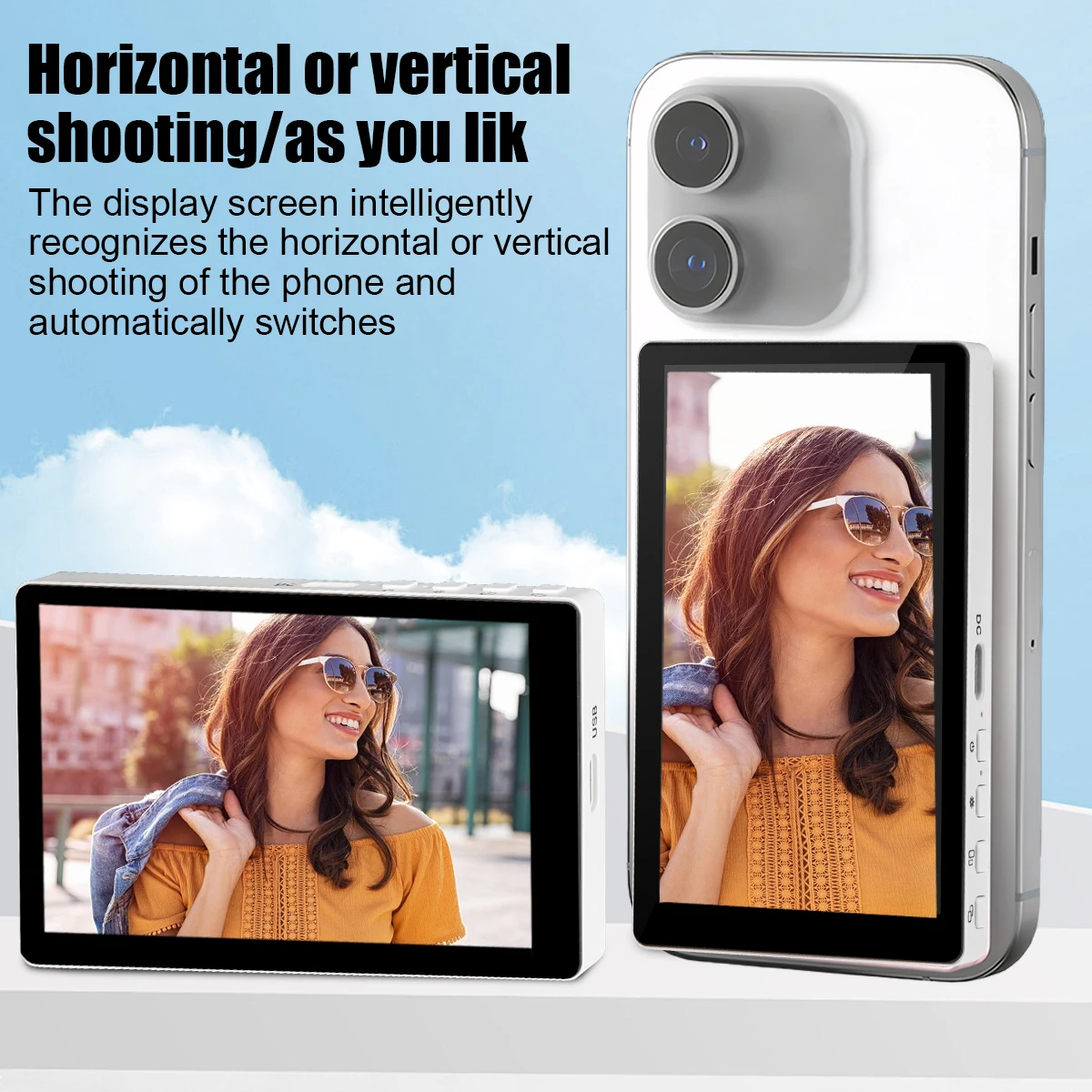 Wireless Vlog Mobile magnetic selfie screen using phone rear camera for Selfie Vlog or Live Stream Compatible.
