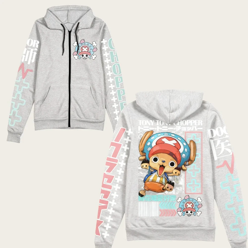 Anime une pièce veste zippée Tony Tony Chopper coton bonbons amant imprimé coton coupe ample chaud hommes femmes automne hiver Streetwear