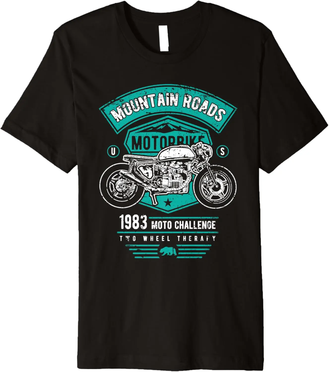 

Футболка премиум-класса Mountain Roads Motorcycle Challenge в стиле ретро с потертым дизайном