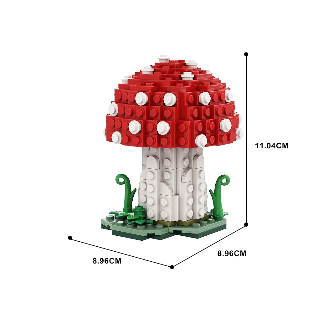 Gobricks MOC kreatywność Amanita Muscaria grzyb Model zestaw klocków dzieci rodzinne Puzzle gra edukacyjna zabawka z klocków prezent