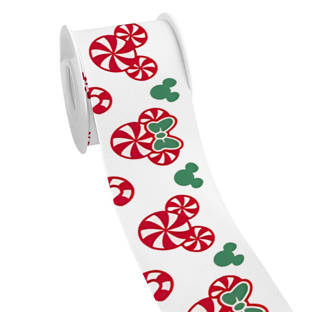 

Mini Disney Minne Mouse Mickey Grosgrain Satin Ribbon For Cheer Bows DIY Materials Headwear Cartoon Ribbons 10 Yards