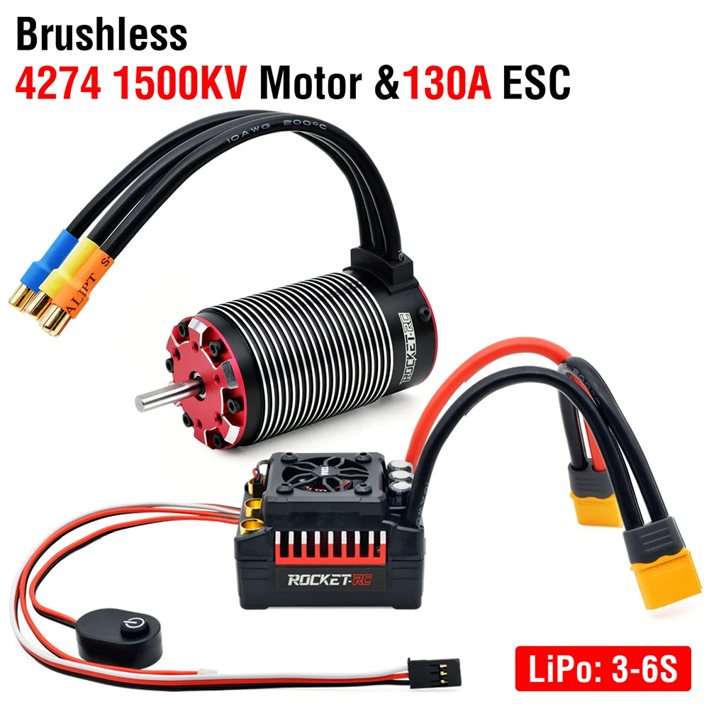 Overtreffen Hobby Motor Raket-Rc Borstelloze En Esc Combo 4268 4274 4282 4292 160a 130a Voor 1/8 1/7 Rc Auto Truck Traxxas Wltoys Hsp