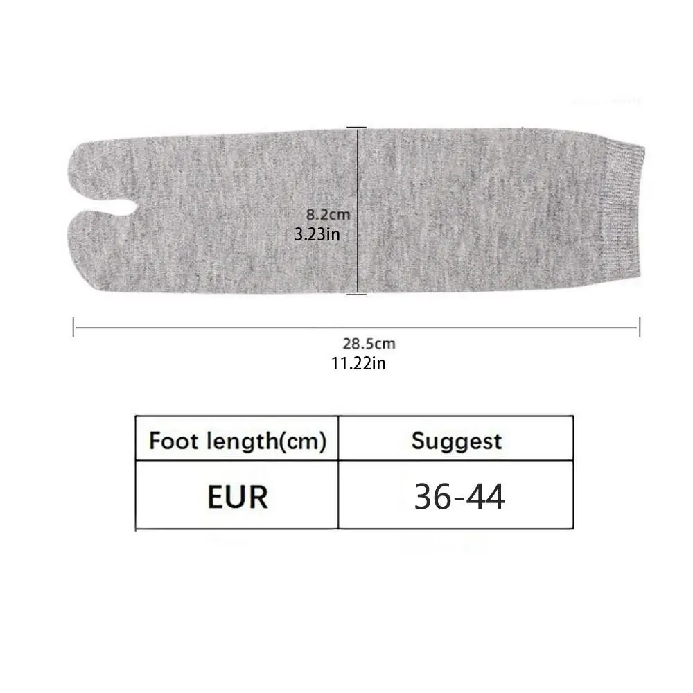 5Pairs Anti Slip Two Toed Cotton Socks Mid-calf Business Toe Separator Socks Women Men Solid Color Short Tube Socks Summer