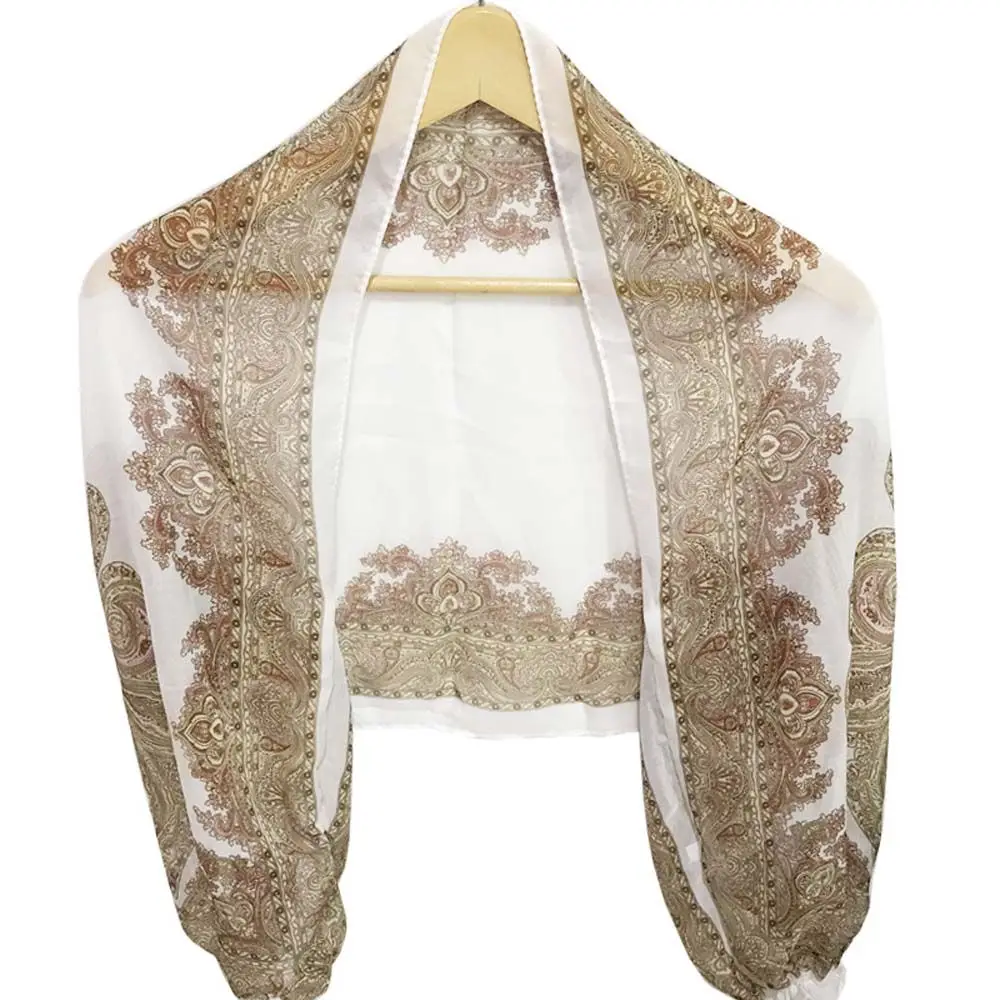 

Элегантный пляжный уличный рукав для верховой езды для девочек и женщин, шифоновый рукав от солнца с цветочным принтом, шаль с рукавами