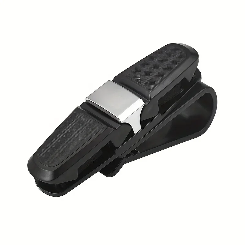 Op de auto gemonteerd brilmontuur zonneklep 180 graden rotatie Multifunctionele koolstofvezel Autobrilclip Tweekoppig klembord