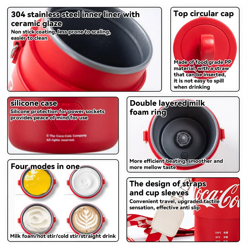 COKE Automatic Stirring Cup Rechargeable Portable Coffee Milk Electric Travel Cup For Smoothie Milkshake Kitchen Mini Mixer Tool view 4