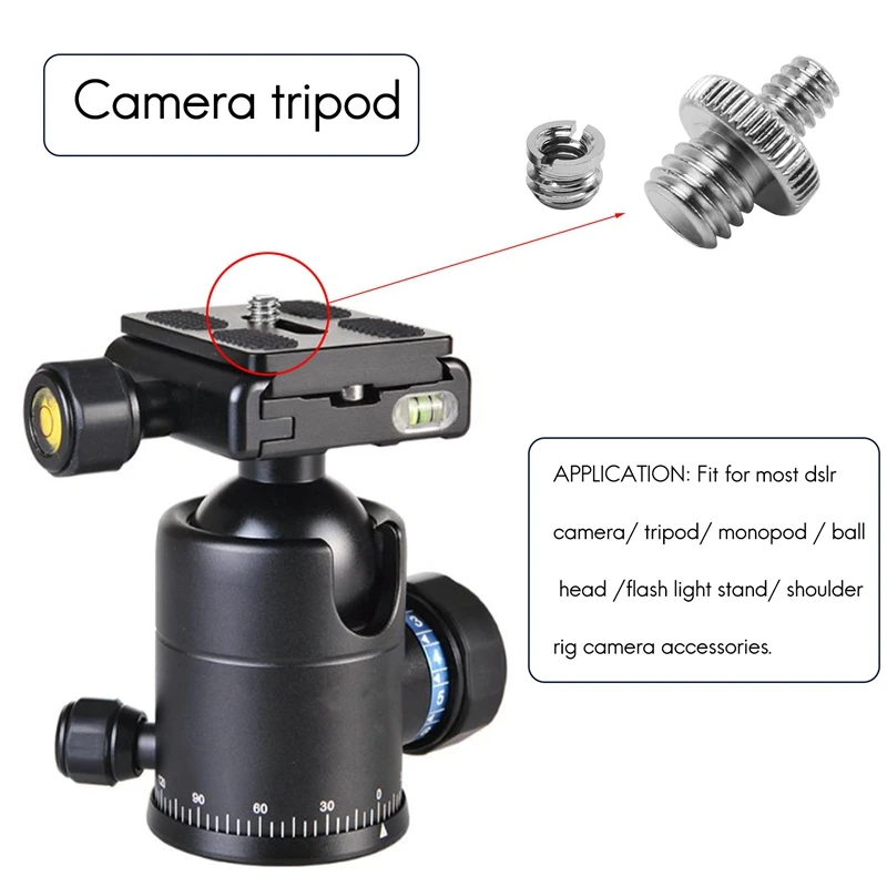 Top Deals 1/4 Inch And 3/8 Inch Camera Screw Adapter Converter Threaded Mount Set For Tripod Monopod Ballhead Light Stand Should