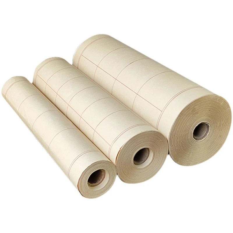 Chinese Calligraphy Paper Rolling Half Ripe Xuan Paper with Grid Bamboo Pulp Paper Riisipaperi Beginner Brush Calligrafia Papier