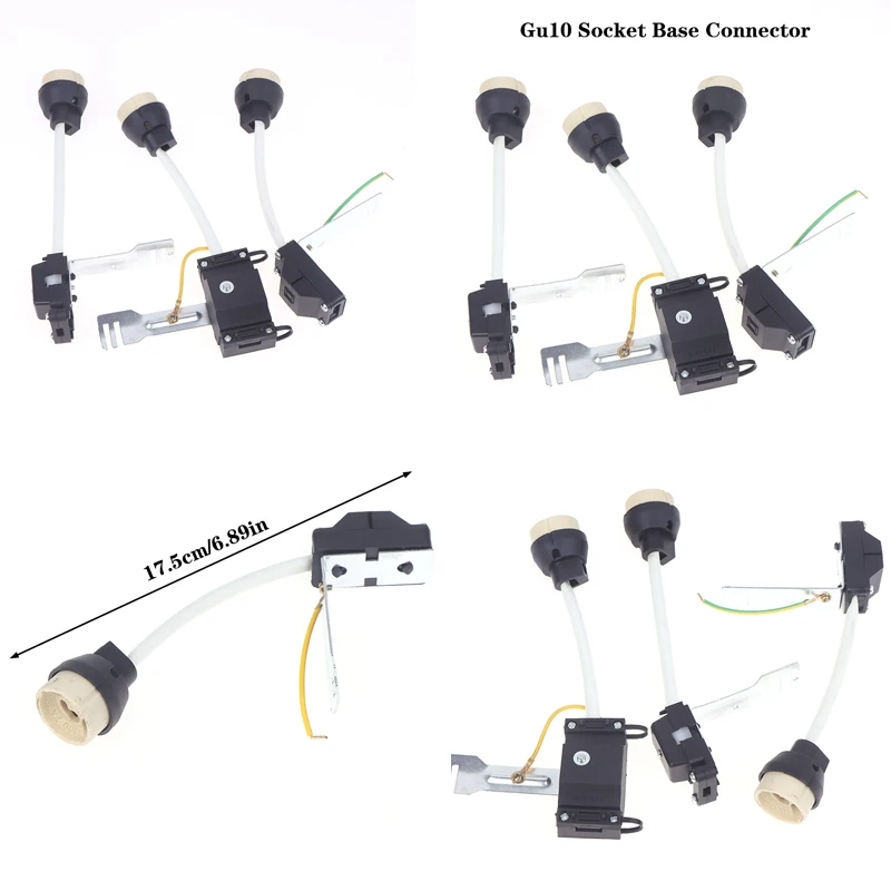 Ceramic Base And Terminal Block with Cable And Insulating Sleeve for GU10 LED Bulb Lamp Holder Halogen Socket Bridge