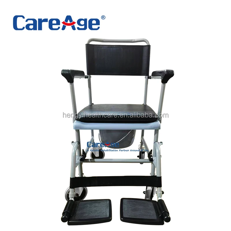 

4-in-1 Home Use Bedside Commode Toilet Chair with Padded Seat for Disabled Elderly Handicapped Bathroom Safety Equipment