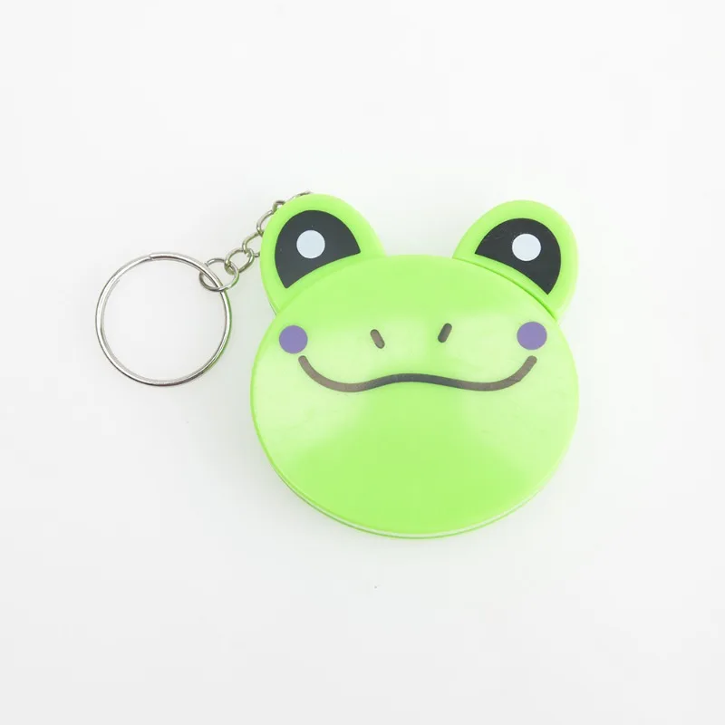 Mini fita métrica retrátil portátil dos desenhos animados, forma animal bonito, chaveiro, automático, 1pc