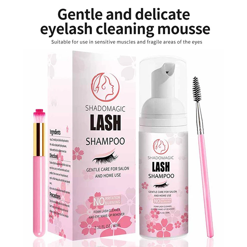 Fast Cleaning Lash Shampoo For Eyelash 60ML Mascara Wand Eyelid Foaming Cleansing, Extension Cleanser Remover Eye Care Makeup
