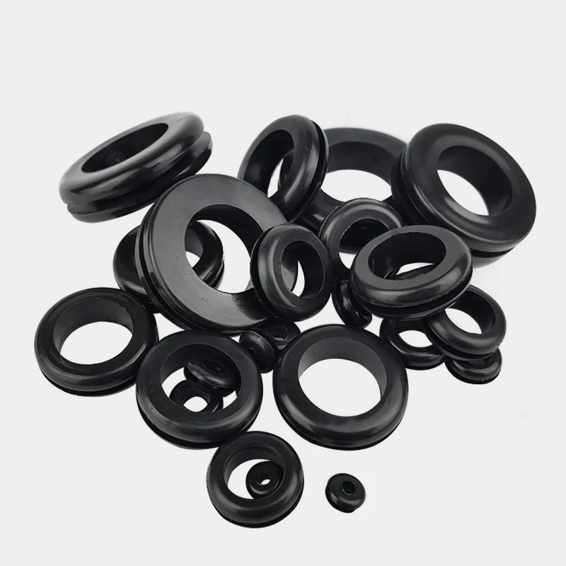 Grommets de fiação de borracha preta, bobina dupla face, O-Ring, anel de vedação, ID, 3-22mm