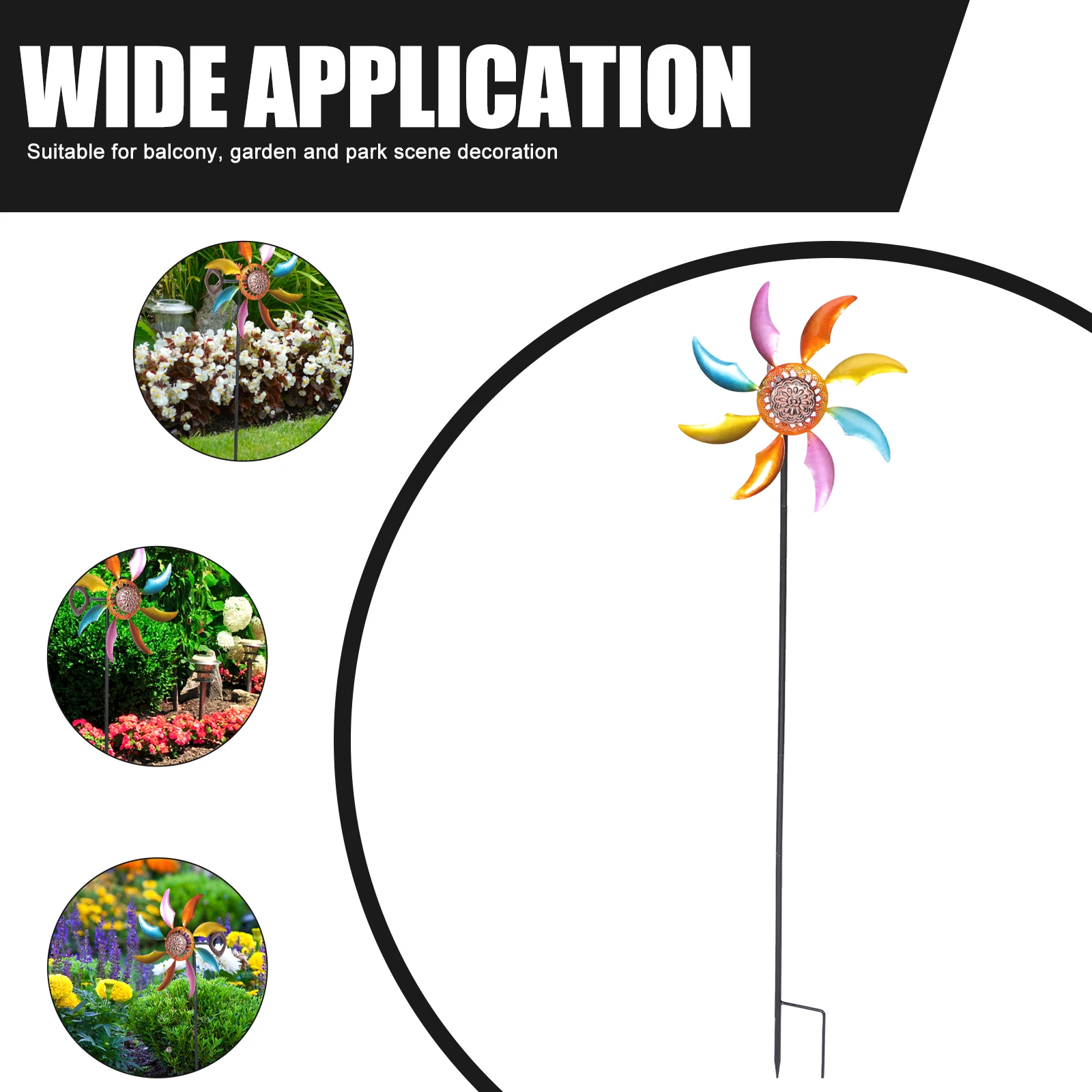 

Metal Windmill Ornaments Decorative Garden Pinwheels Spinners Insert Decoration Courtyard for Iron Outdoor