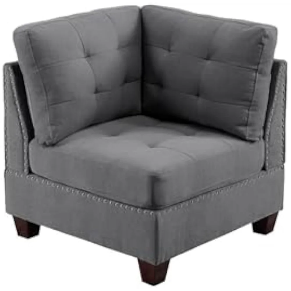 

Living Room Chair Grey, Fabric Chair Corner Chair Armless Comfy Modern Home Furniture 32" L X 32" W X 35" H