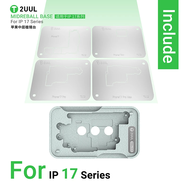 

2UUL BH40 TR-17 MID REBALL BASE Magnetic Platform Set for 17 Series for Mobile Phone CPU Repair Reballing Platform