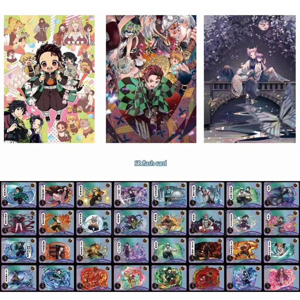 Anime Dämon Slayer Karten Box heißblütige Comics Charakter Kamado Tanjirou Nezuko Sr Flash-Karte Hobby Sammlung Kind Geschenke Spielzeug