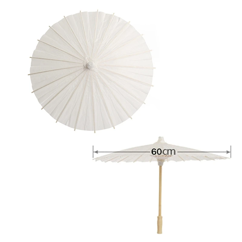 กระดาษ Parasol Party Favor ร่มไม้ไผ่ Fit สําหรับเจ้าสาว Centerpieces Photo Props 60 ซม