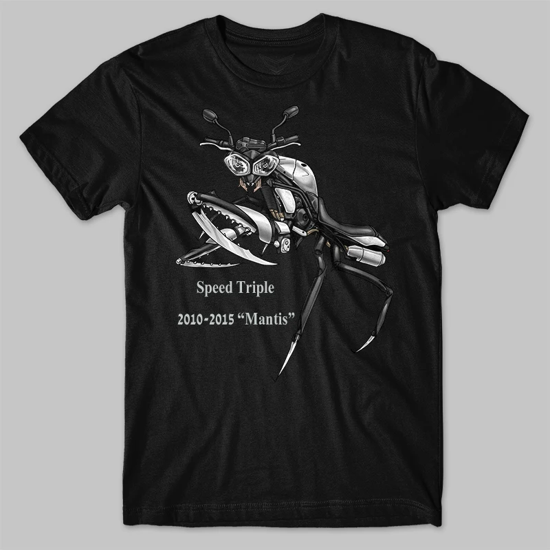تي شيرت كلاسيكي مستوحى من سرعة الدراجات النارية ثلاثي السرعوف تي شيرت جديد 100% من القطن برقبة دائرية وأكمام قصيرة غير رسمية للرجال