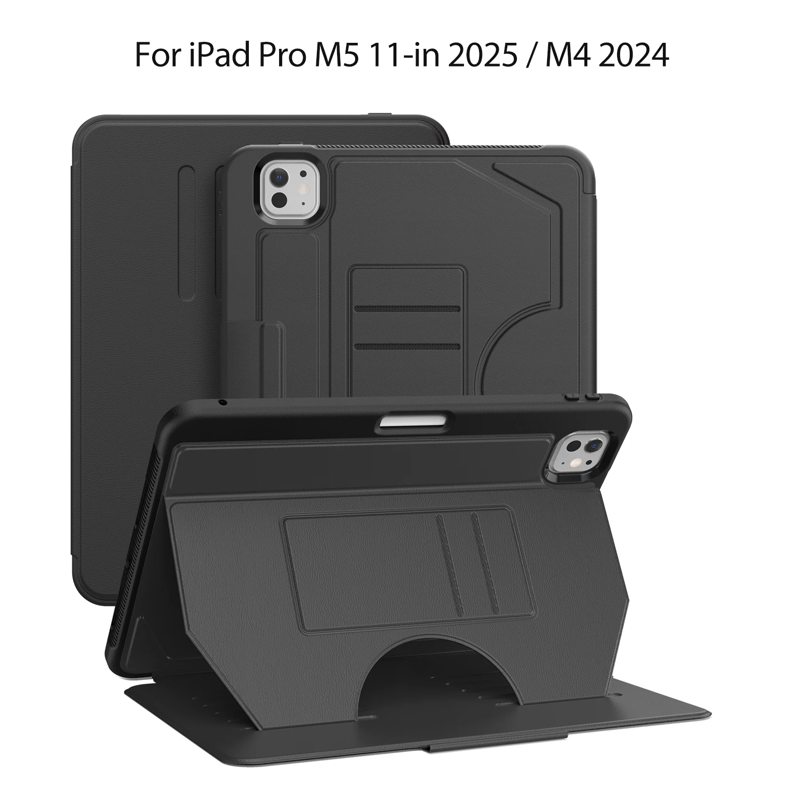 Tablet Case for iPad M5 Pro 11 2025 Case A3357 Smart Cover Multi-fold Back Suction PU Leather Case for iPad Pro 11 M4 2024 Funda