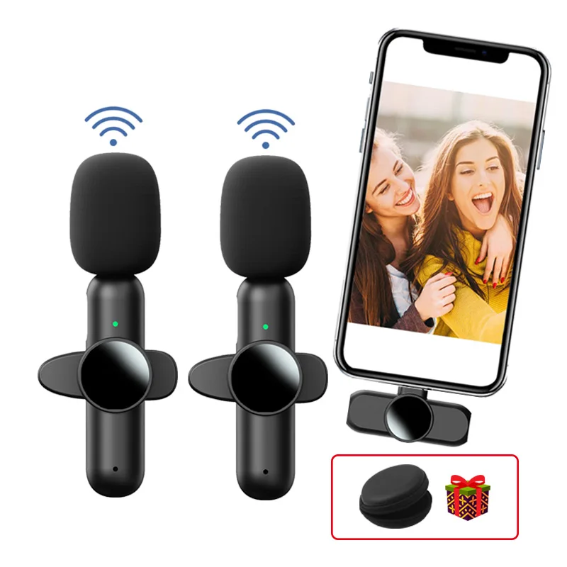 

Wireless Lapel Microphones Noise Reduction Audio Recorder Professional Lavalier Mini Mic Youtube Gaming Streaming for Mobile