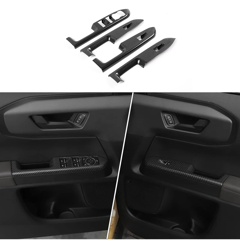 Car Window Switch Panel Cover Trim for Ford Bronco Sport 2023 2024 Interior Accessories Carbon Fiber