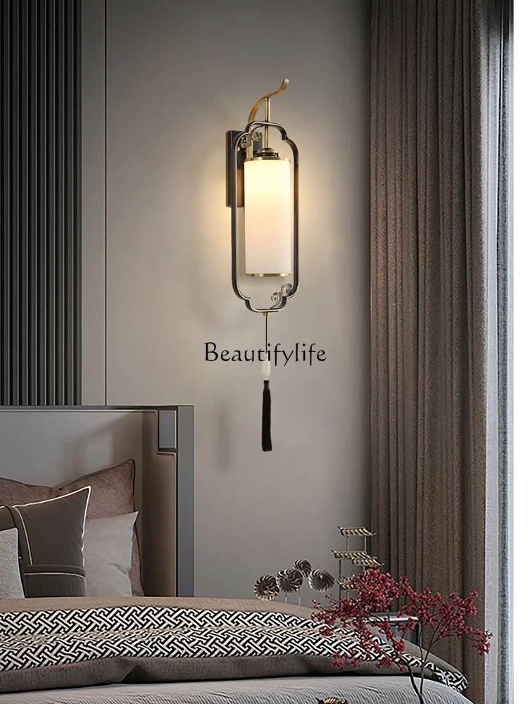 

New Chinese style background wall bedroom zen tea room club corridor luminous object