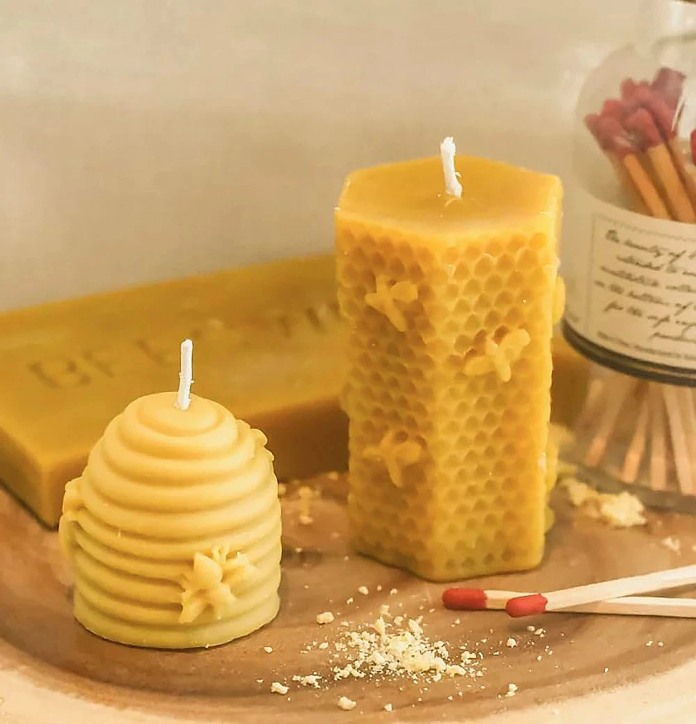 500/1000g Natural Beeswax Additive-Free Scented Soy Wax DIY Handmade Candle Making Gift Supplies Yellow/White Smokeless Beeswax