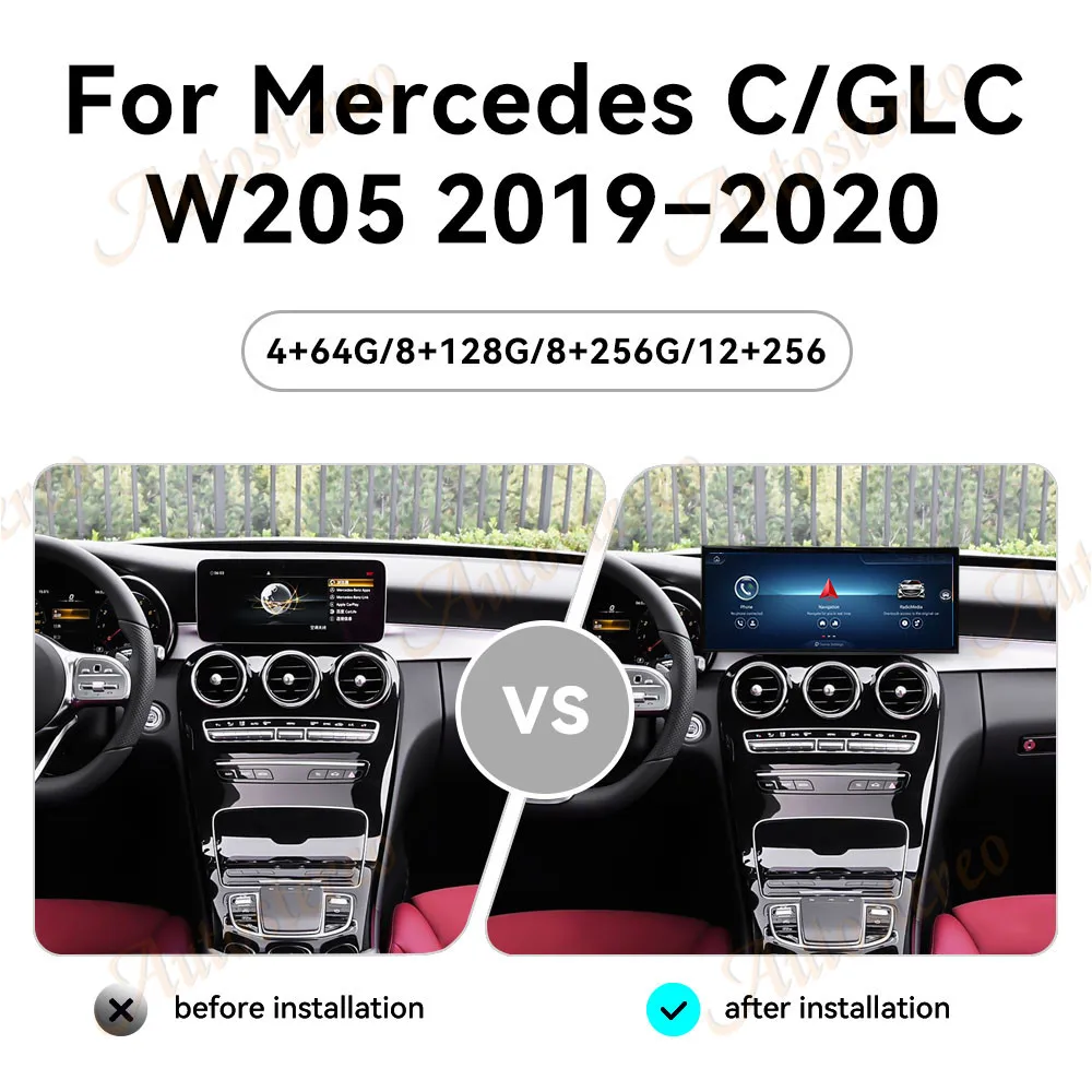 

15,8-дюймовый Qualcomm для Mercedes Benz C W205 GLC NTG5.5 2015-2019 Автомобильный мультимедийный плеер GPS-навигация Автомобильный радиоприемник с экраном