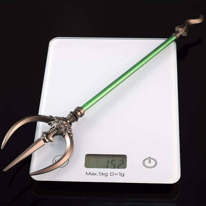 35cm/13.78in Black Myths Wukong Game Peripheral Weapon Model Yellow Wind Saint Three Strand Steel Fork Metal Ornament Collection