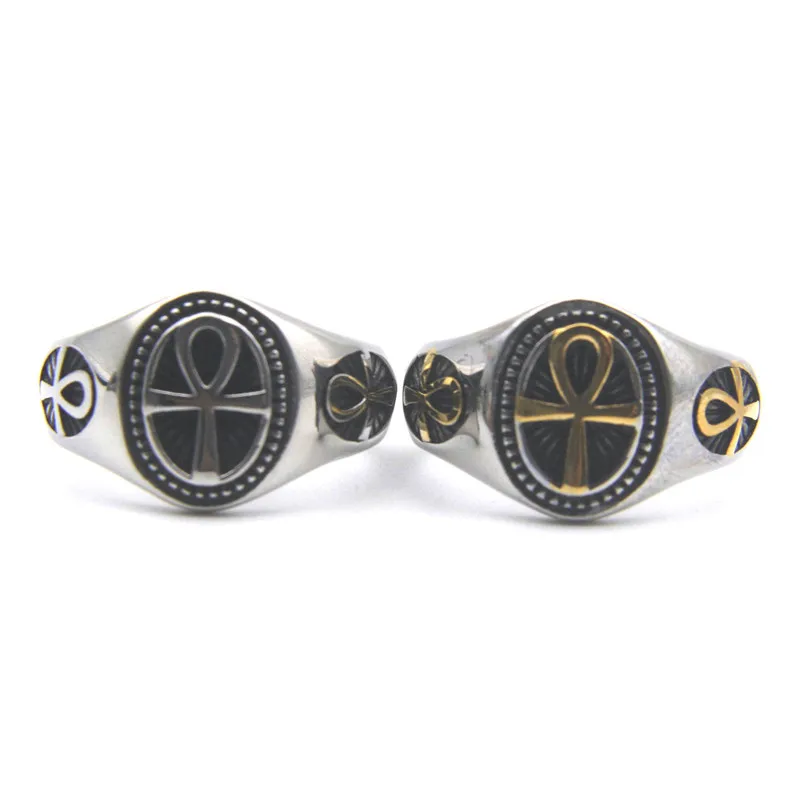 Solid Warrior Cross Ring 316L Stainless Steel Jewelry Punk Biker Style  Ring Size 7-13