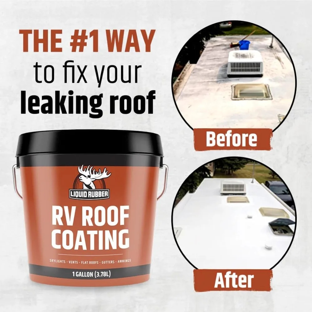 

NEW RV Roof Sealant- Professional-Grade Solar Reflective Flexible Waterproof Membrane Coating for EPDM, TPO, Fiberglass