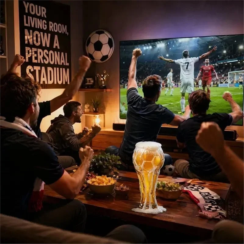 Beer Glass - 15oz Soccer Cup Shaped Drinking Cup for Viewing Parties for Soccer Fansclear Beer Glass